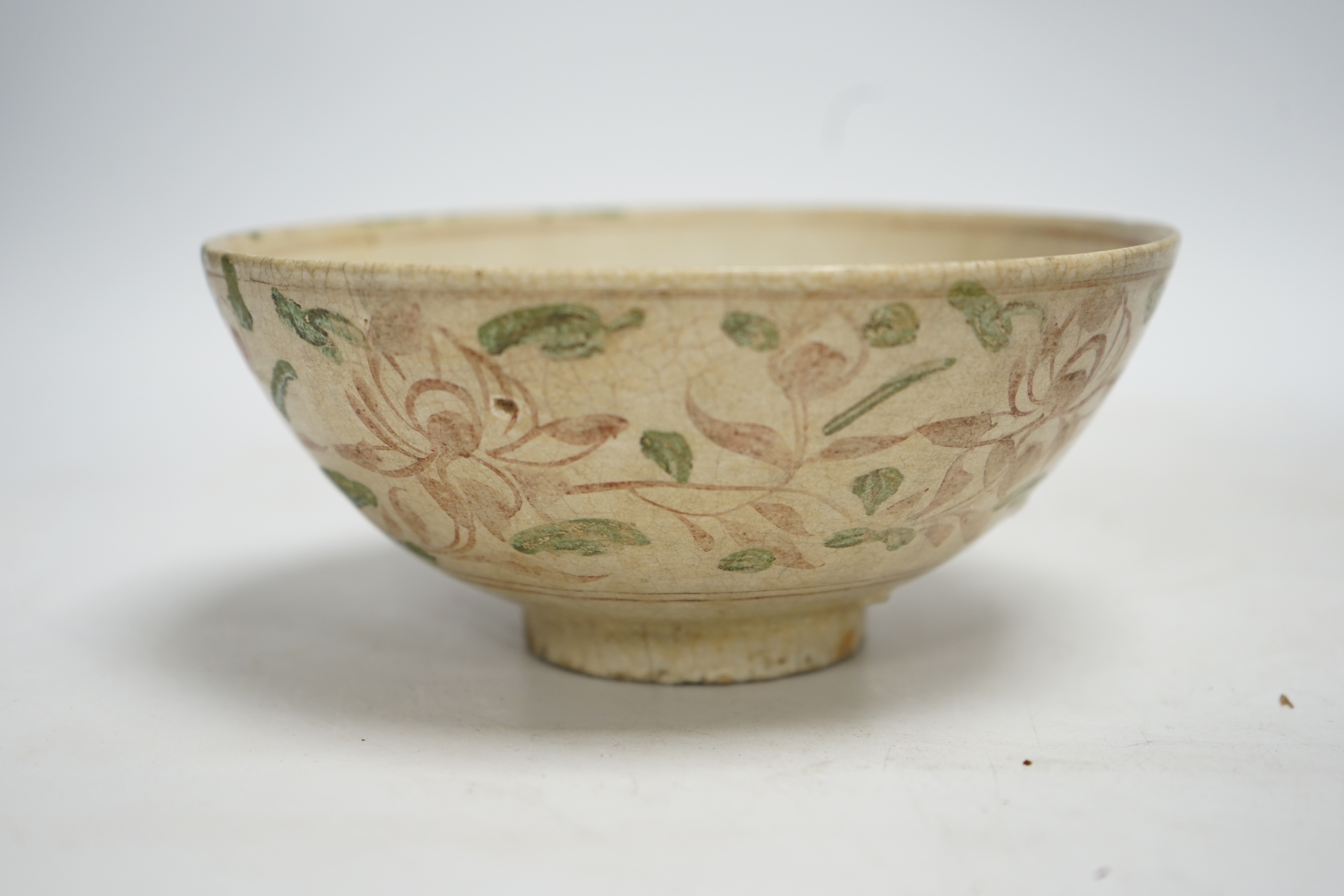 A Chinese crackle glazed bowl together with a South East Asian bowl, largest 18cm